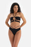 Siyah Sabit Askılı Straplez Bikini Üstü