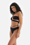 Siyah Sabit Askılı Straplez Bikini Üstü