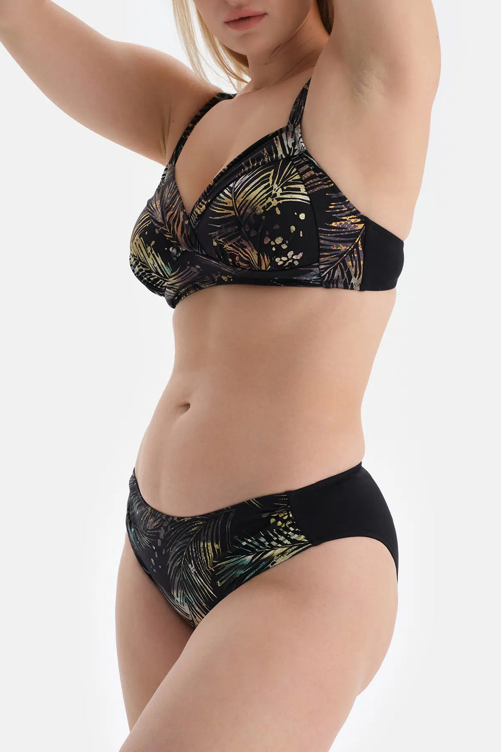 Siyah - Yeşil Korseli Toparlayıcı Bikini Üstü