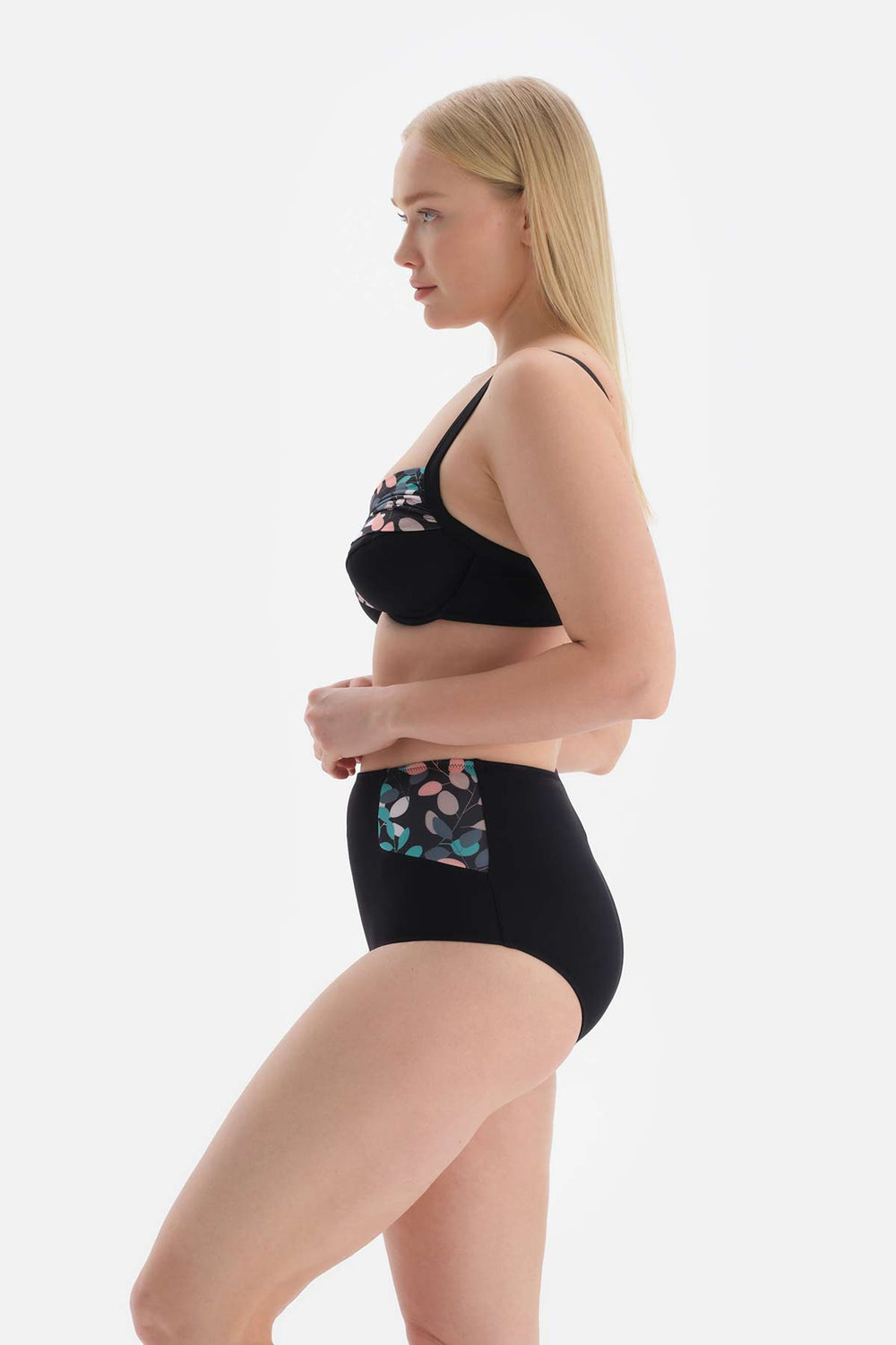 Siyah - Yeşil Korseli Toparlayıcı Bikini Üstü