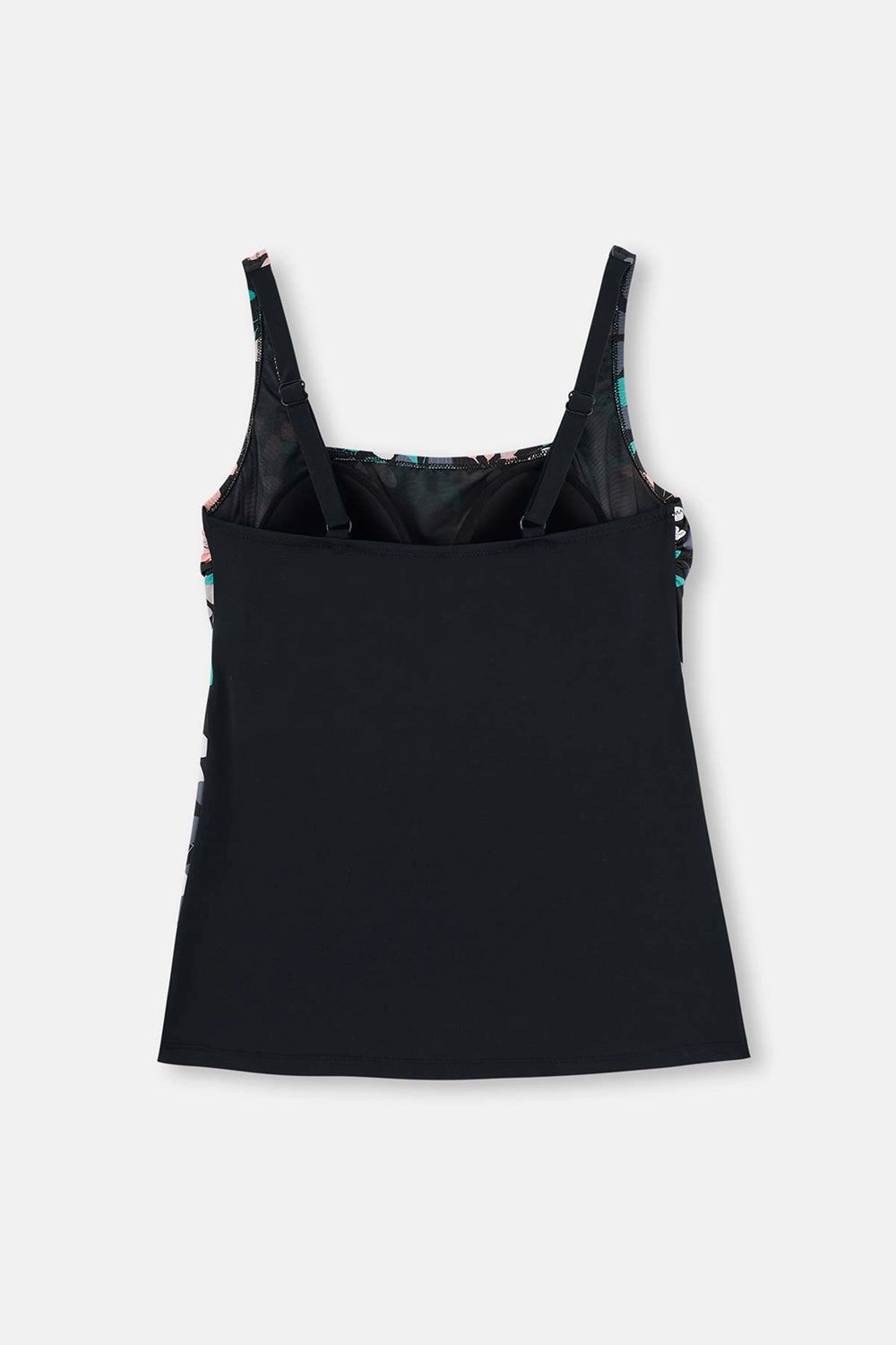 Siyah - Yeşil Korseli Toparlayıcı Tankini Üst