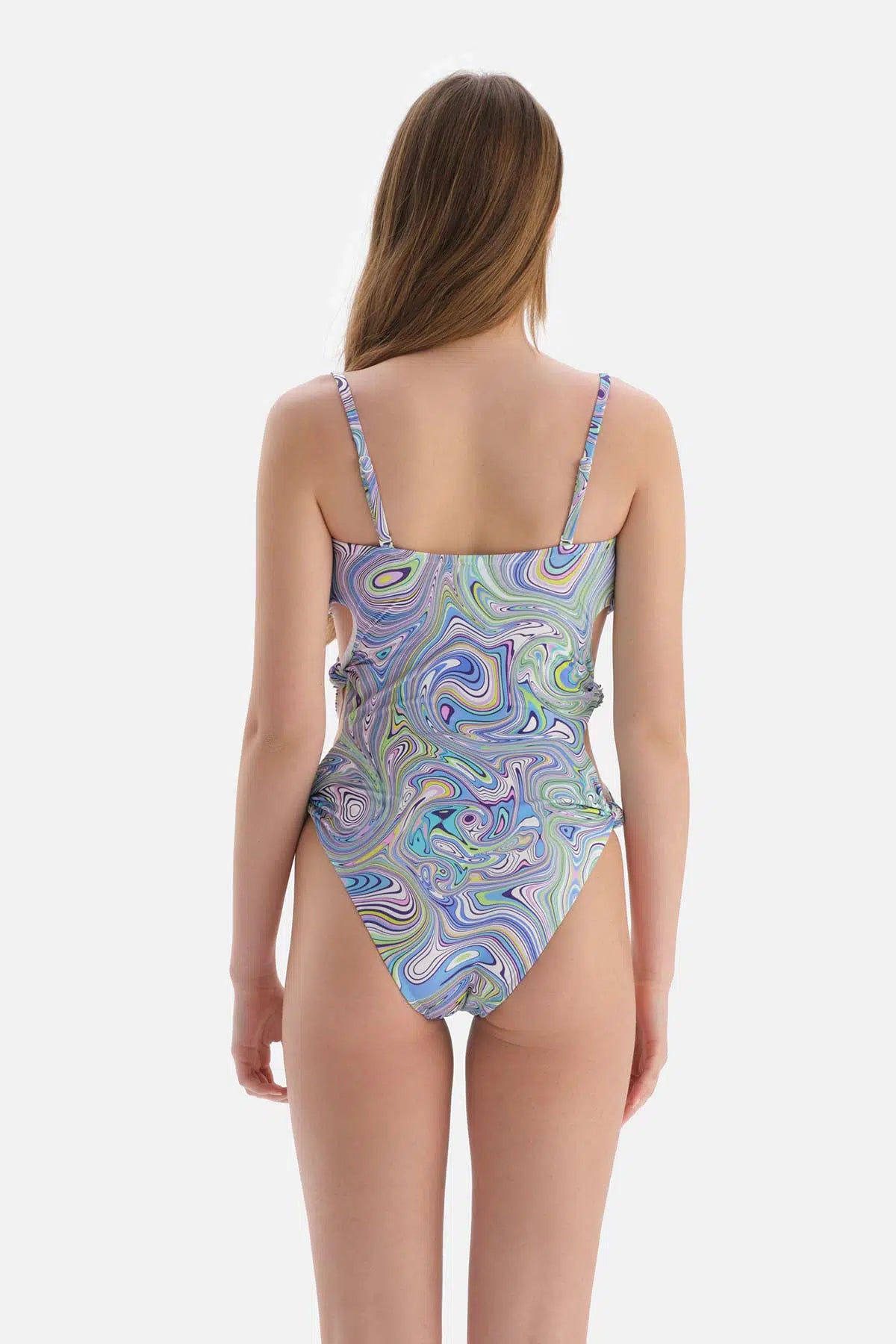 Lila - Yeşil Straplez Mayo