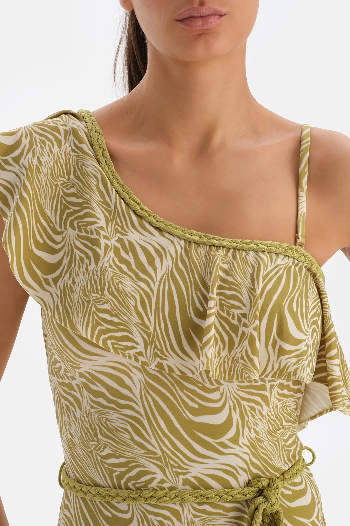 Fıstık Yeşili Volanlı Mayo