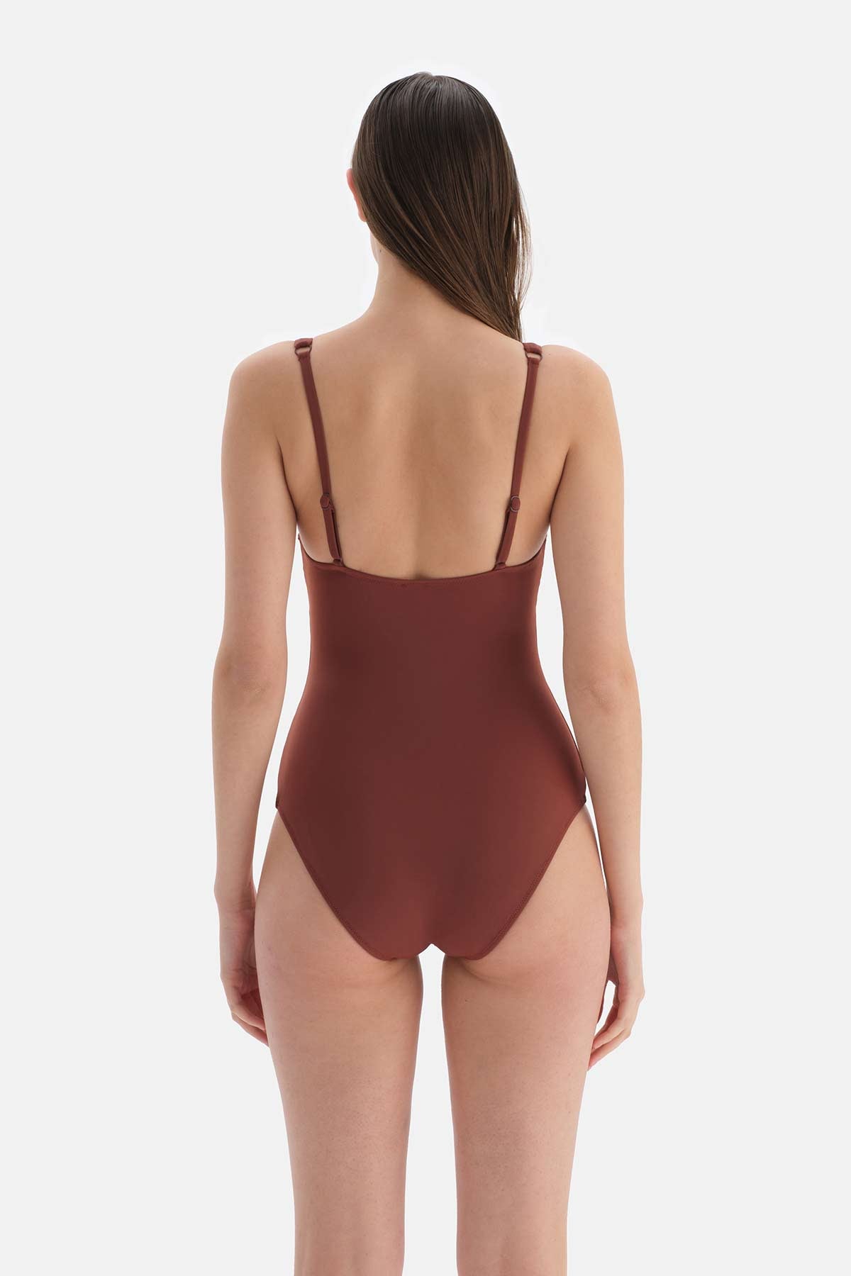 Kahve Üçgen Geniş V Tel Mayo