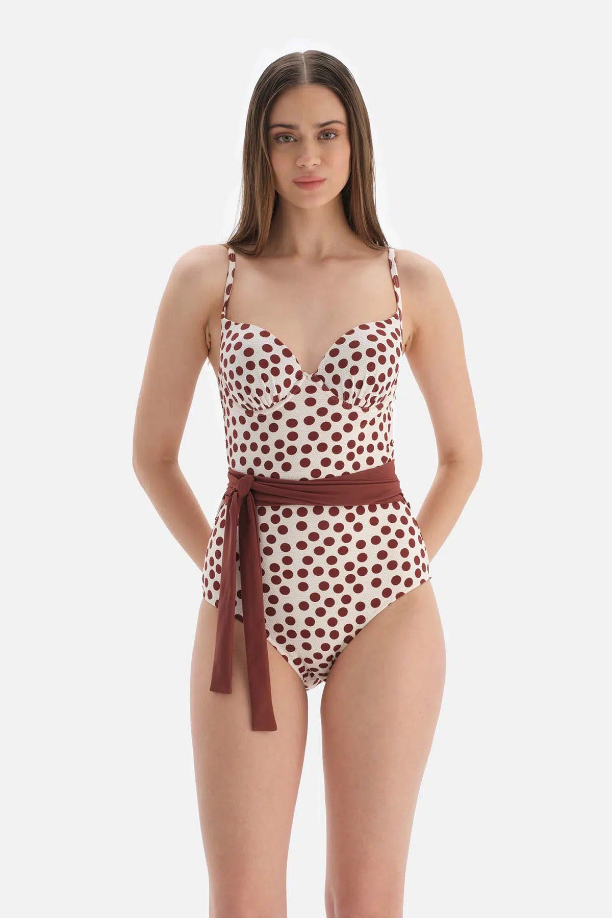 Kahve - Ekru Kaplı Mayo