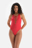 Kırmızı Sırt Dekolteli String Mayo