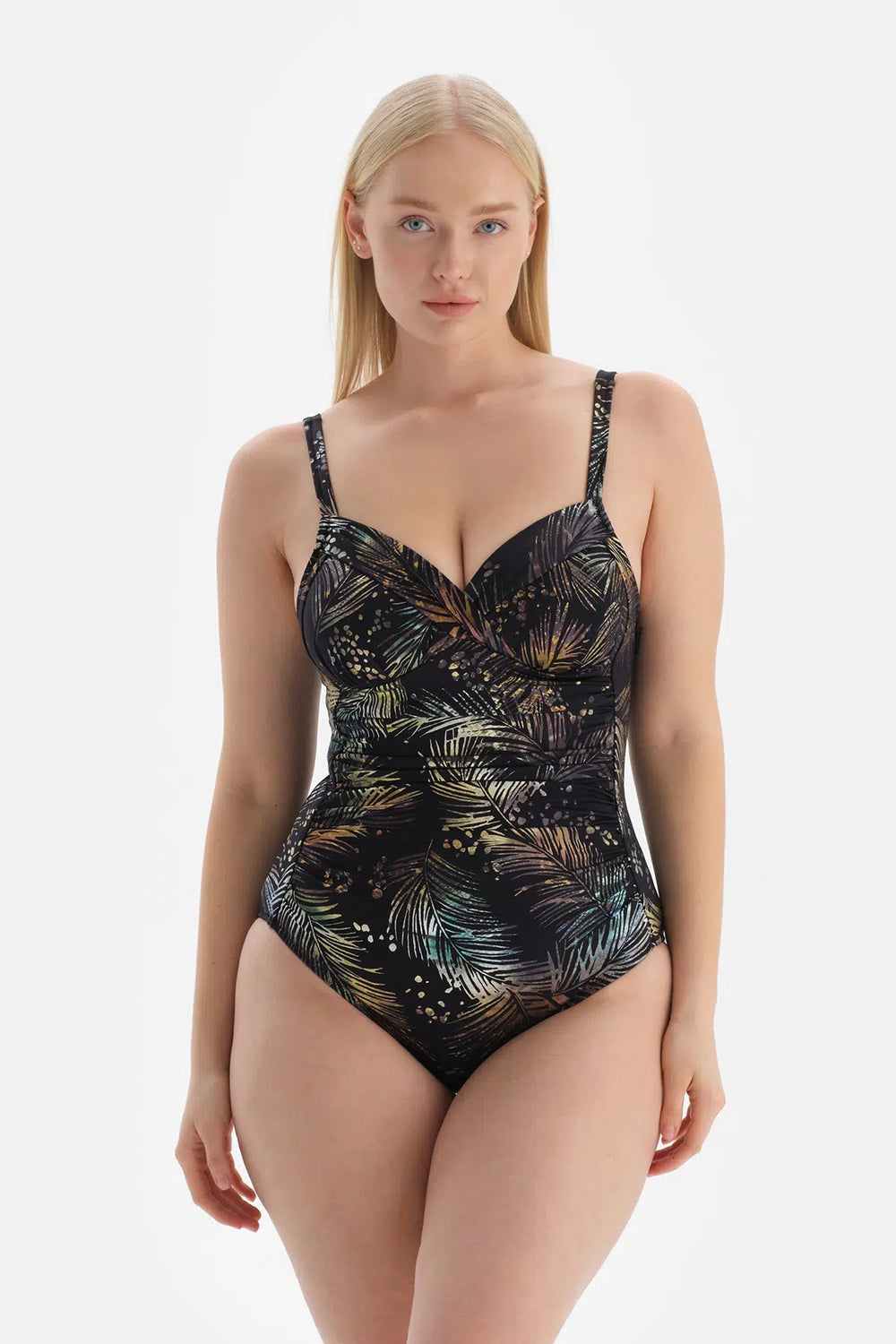 Siyah - Yeşil Korseli Toparlayıcı Mayo