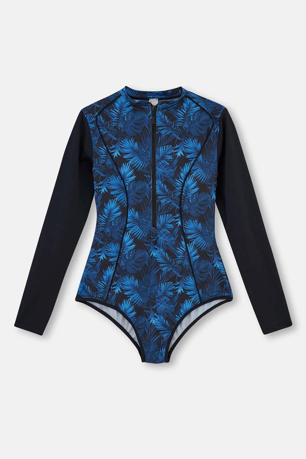 Siyah Fermuarlı Uzun Kol 4 Parçalı Tesettür Mayo Seti