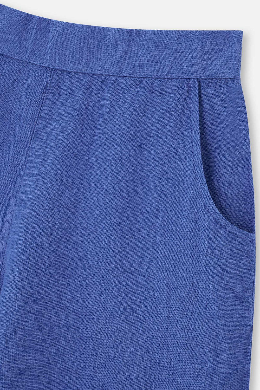 Mavi Keten Şort