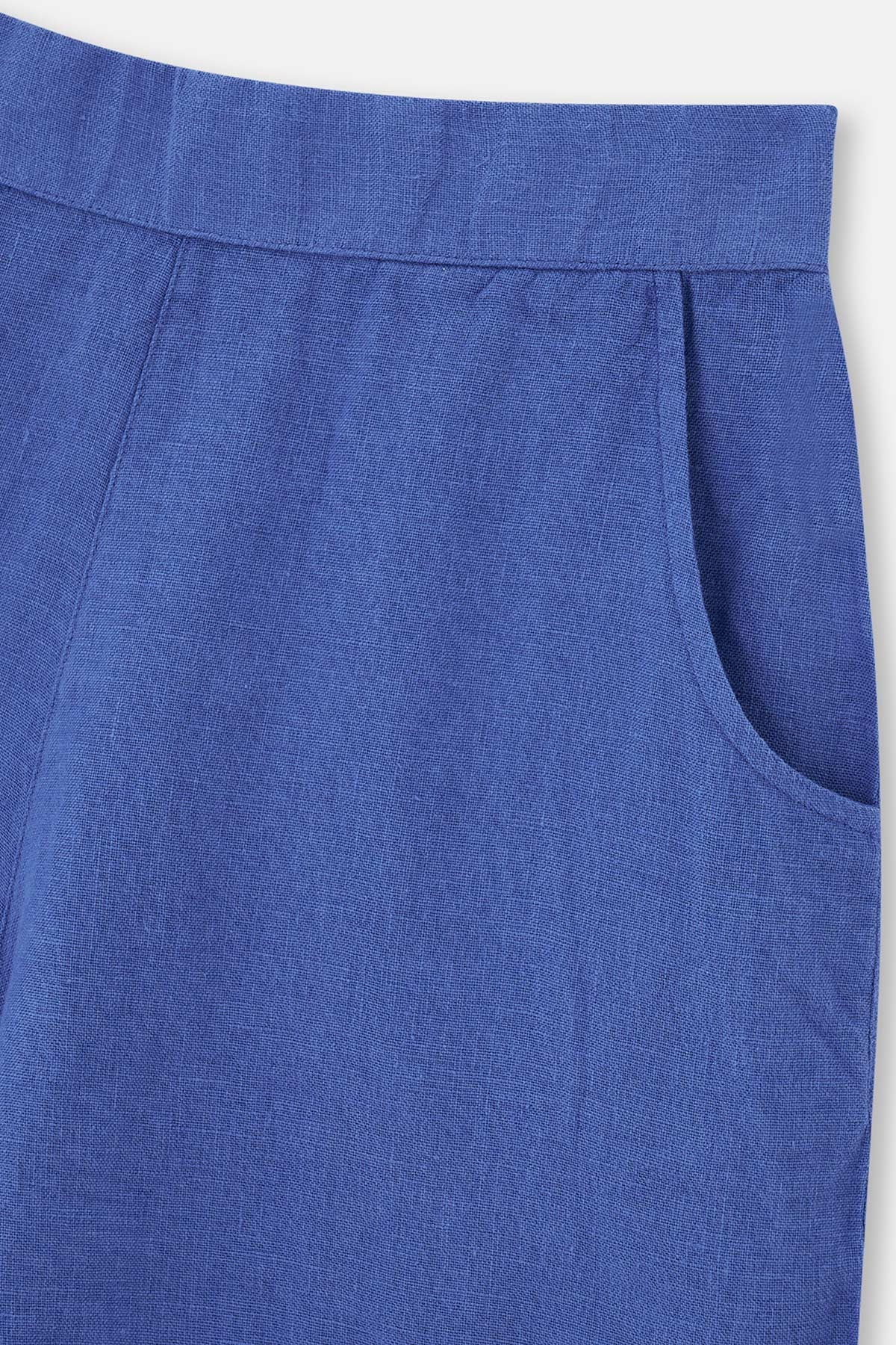 Mavi Keten Şort