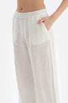 Beyaz Keten Pantolon