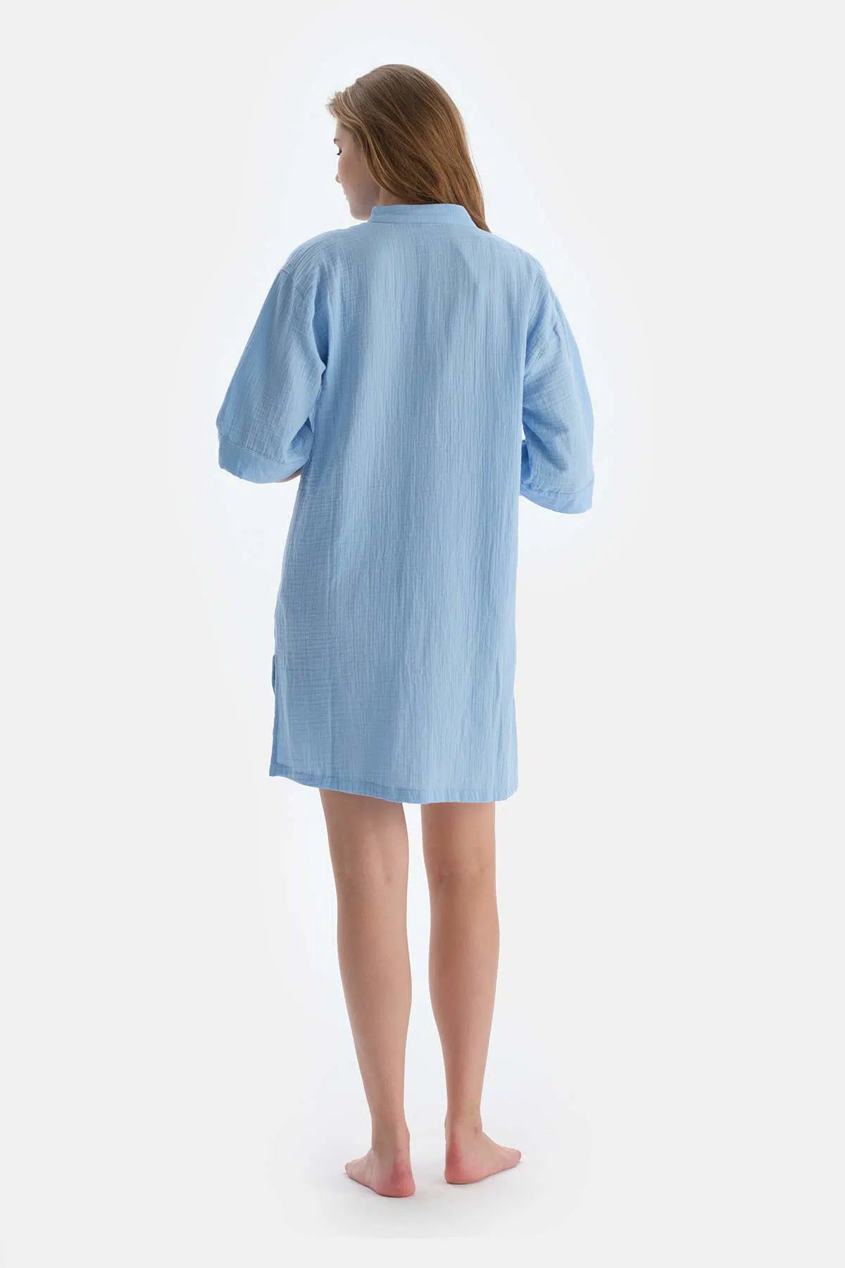 Mavi Müslin Gömlek
