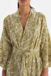 Yeşil-Beyaz Pamuklu Kimono