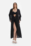 Siyah Uzun Kol Viskon Kimono