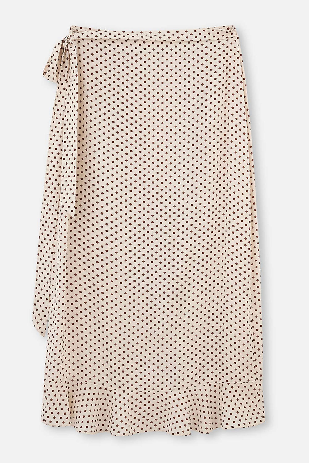 Ekru-Kahve Bağlamalı Etek