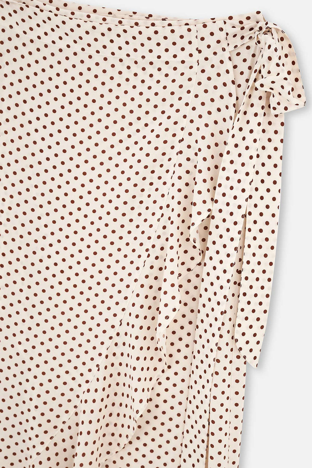 Ekru-Kahve Bağlamalı Etek