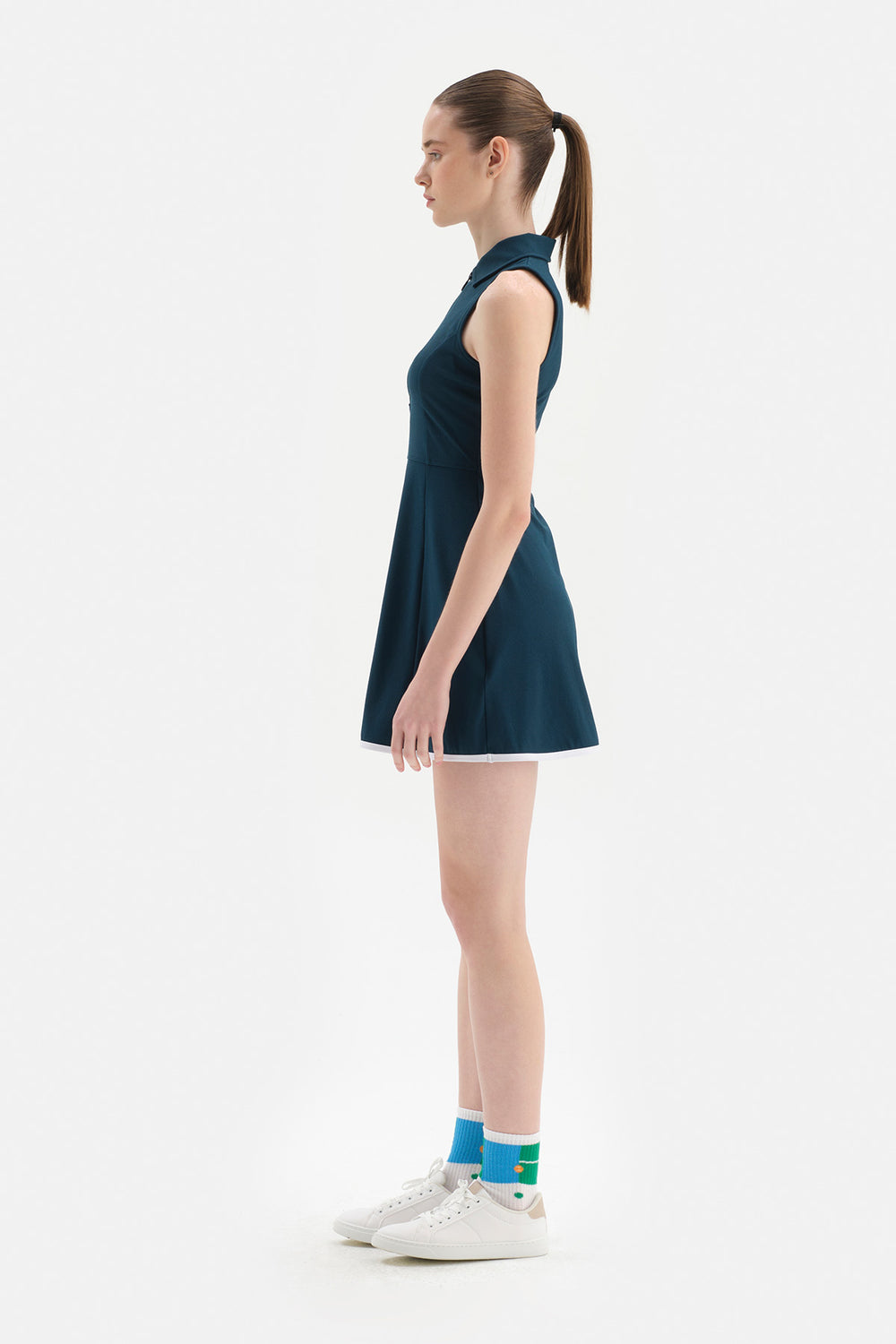 Petrol Dagi Active Petrol Kolsuz Polo Yakalı Elbise