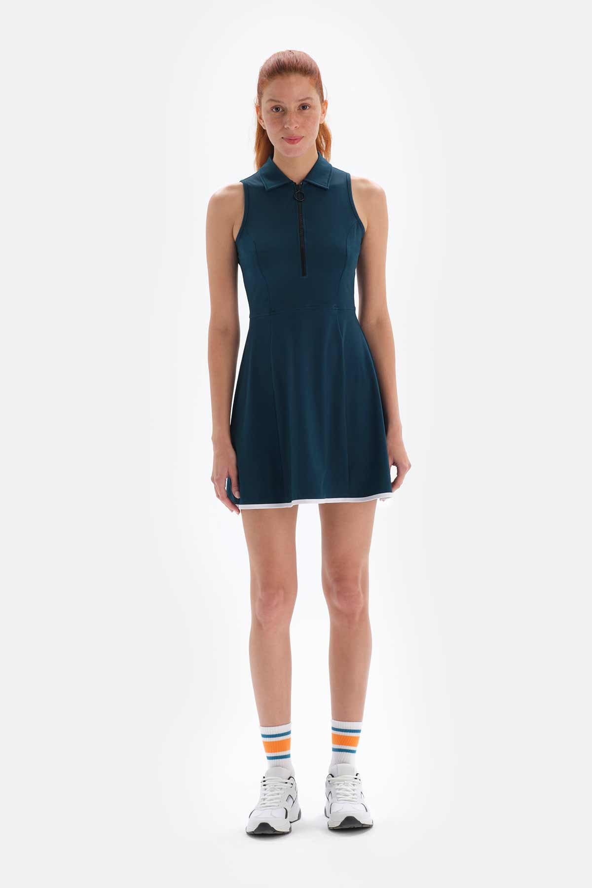 Petrol Dagi Active Petrol Kolsuz Polo Yakalı Elbise