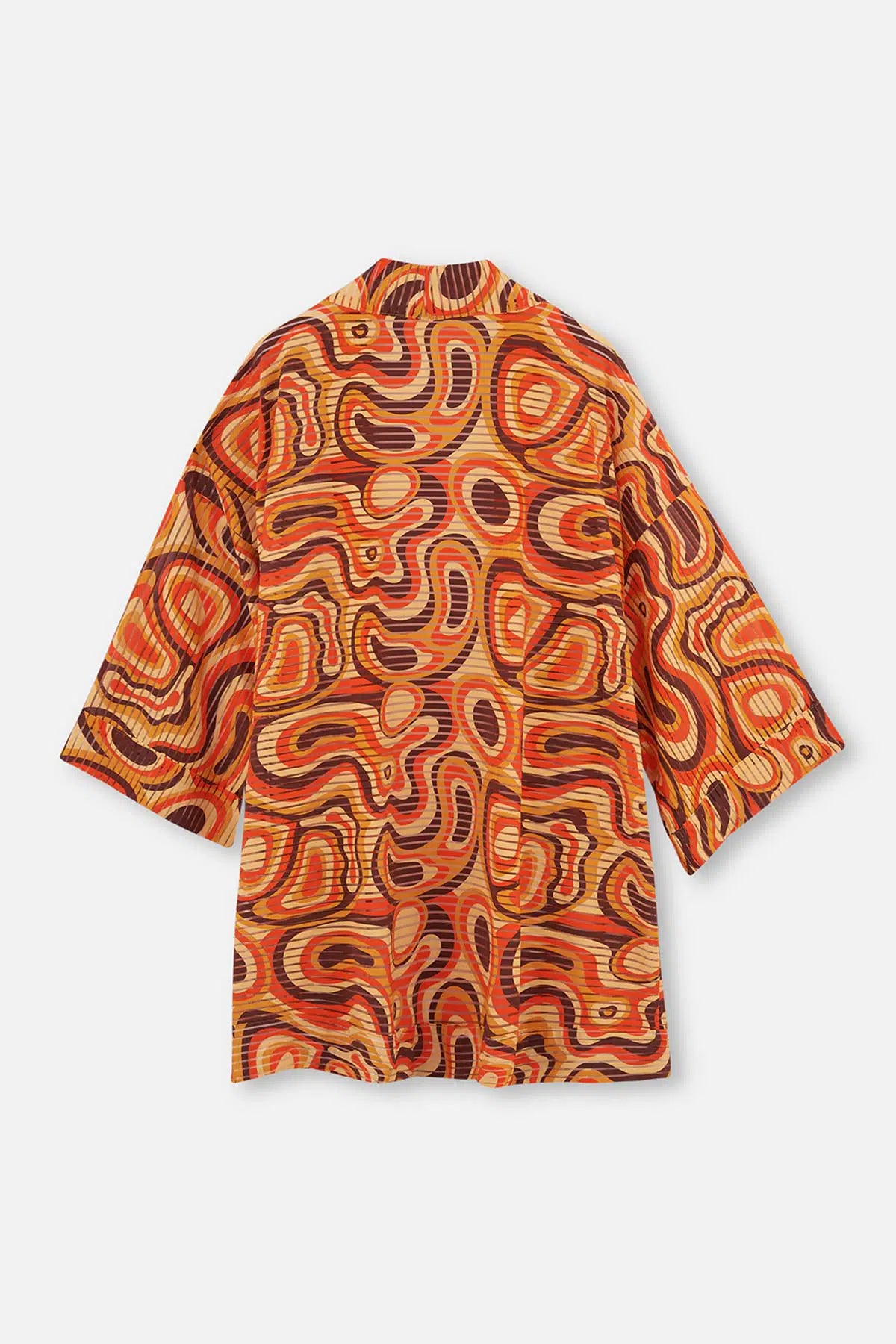 Kiremit - Turuncu Kısa Kimono