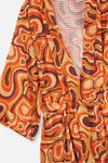 Kiremit - Turuncu Kısa Kimono