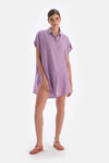 Mor Müslin Uzun Gömlek