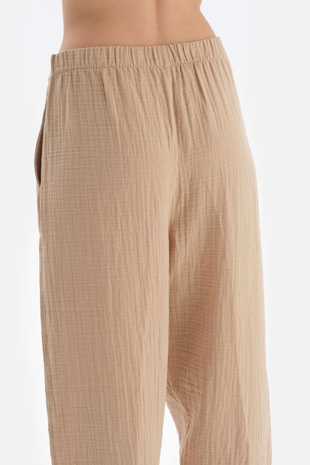 Bej Müslin Pantolon