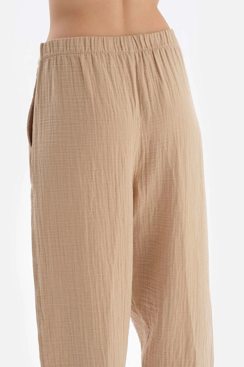 Bej Müslin Pantolon