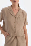 Bej Müslin Gömlek