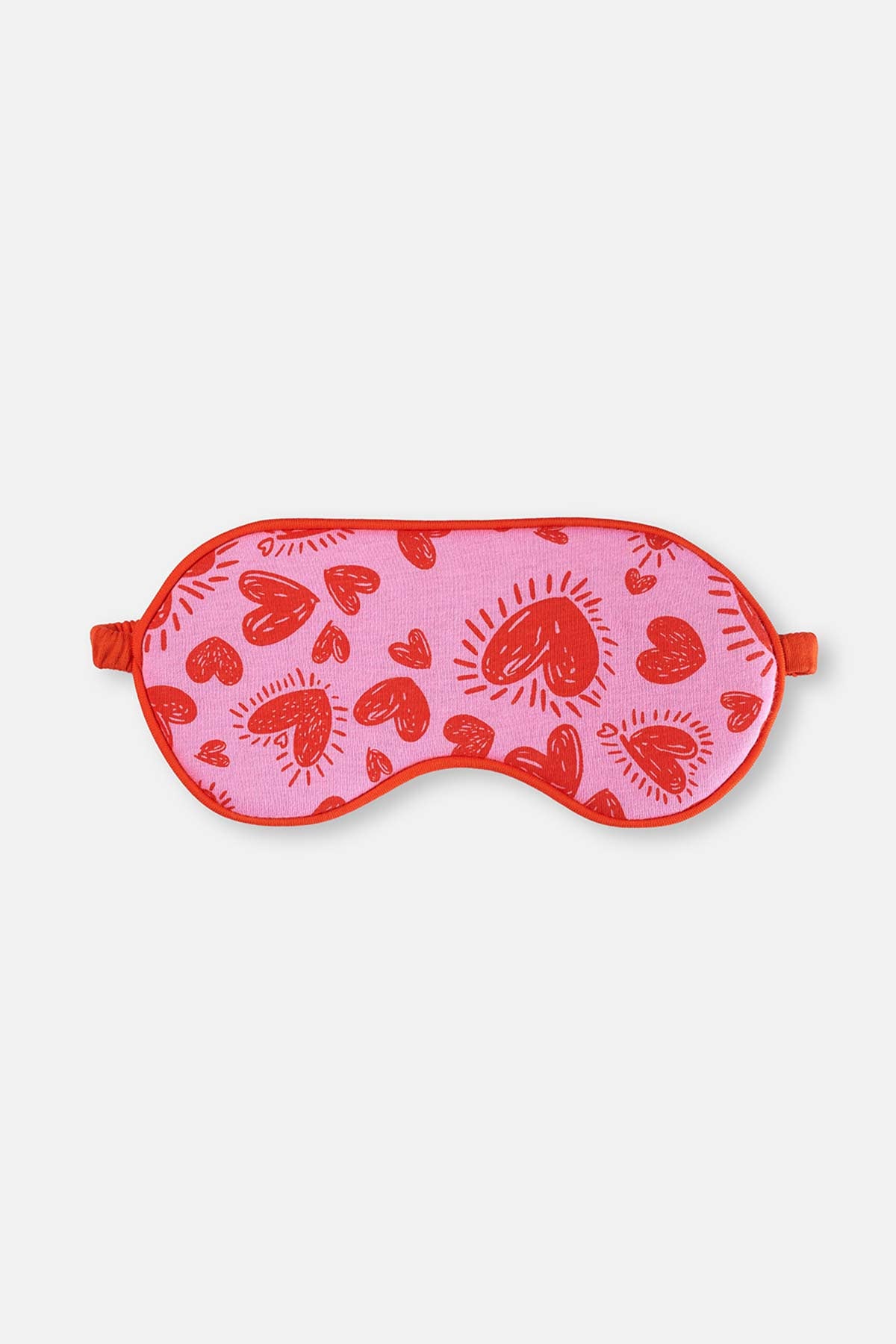 Pembe Kalp Desenli Uyku Gözlüğü