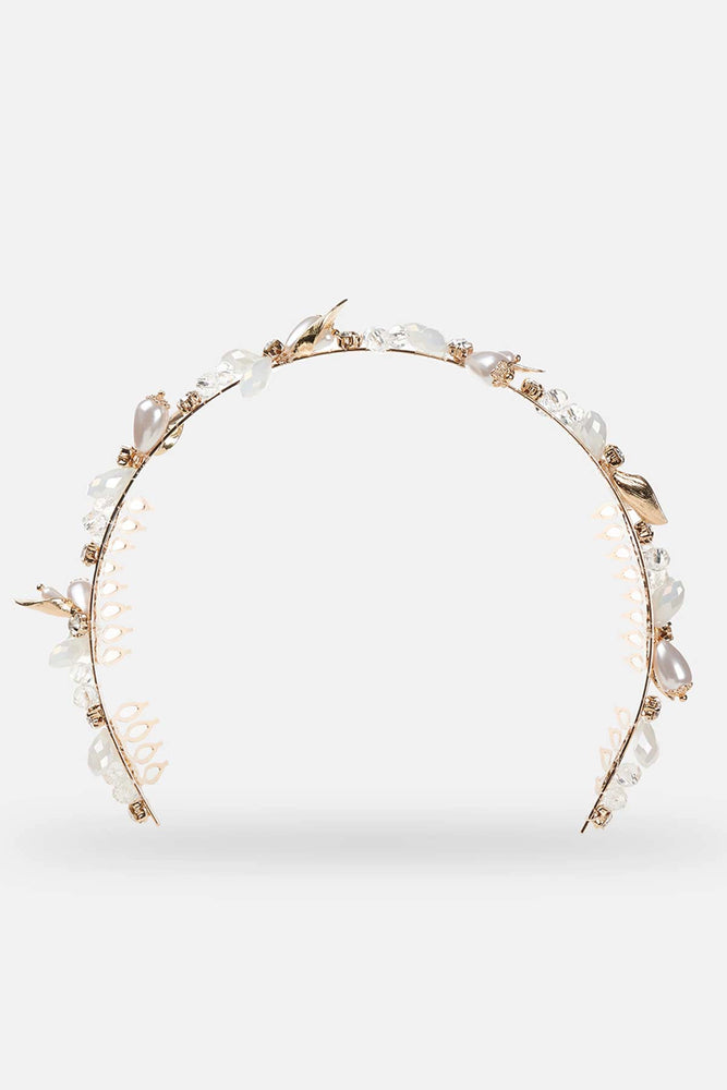 Altın Altın Kristal Çiçek Kadın Bride Taç