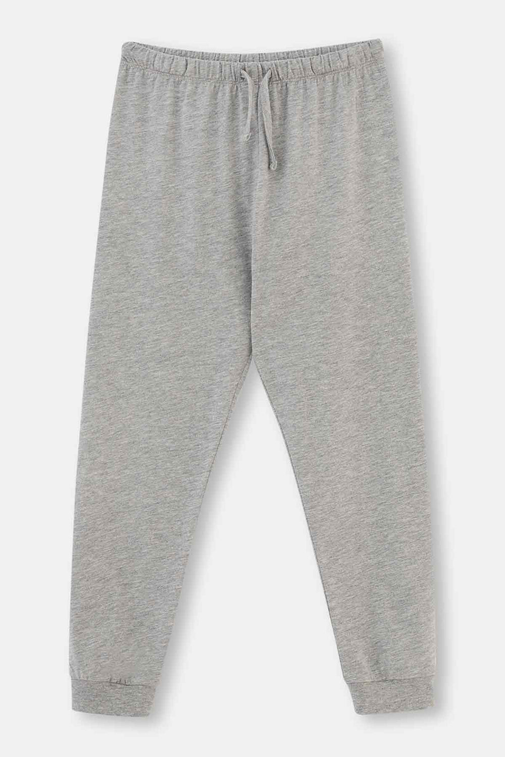 Gri Melanj Mıckey Mouse Lisanslı Bisiklet Yaka Uzun Kollu Pijama Takımı