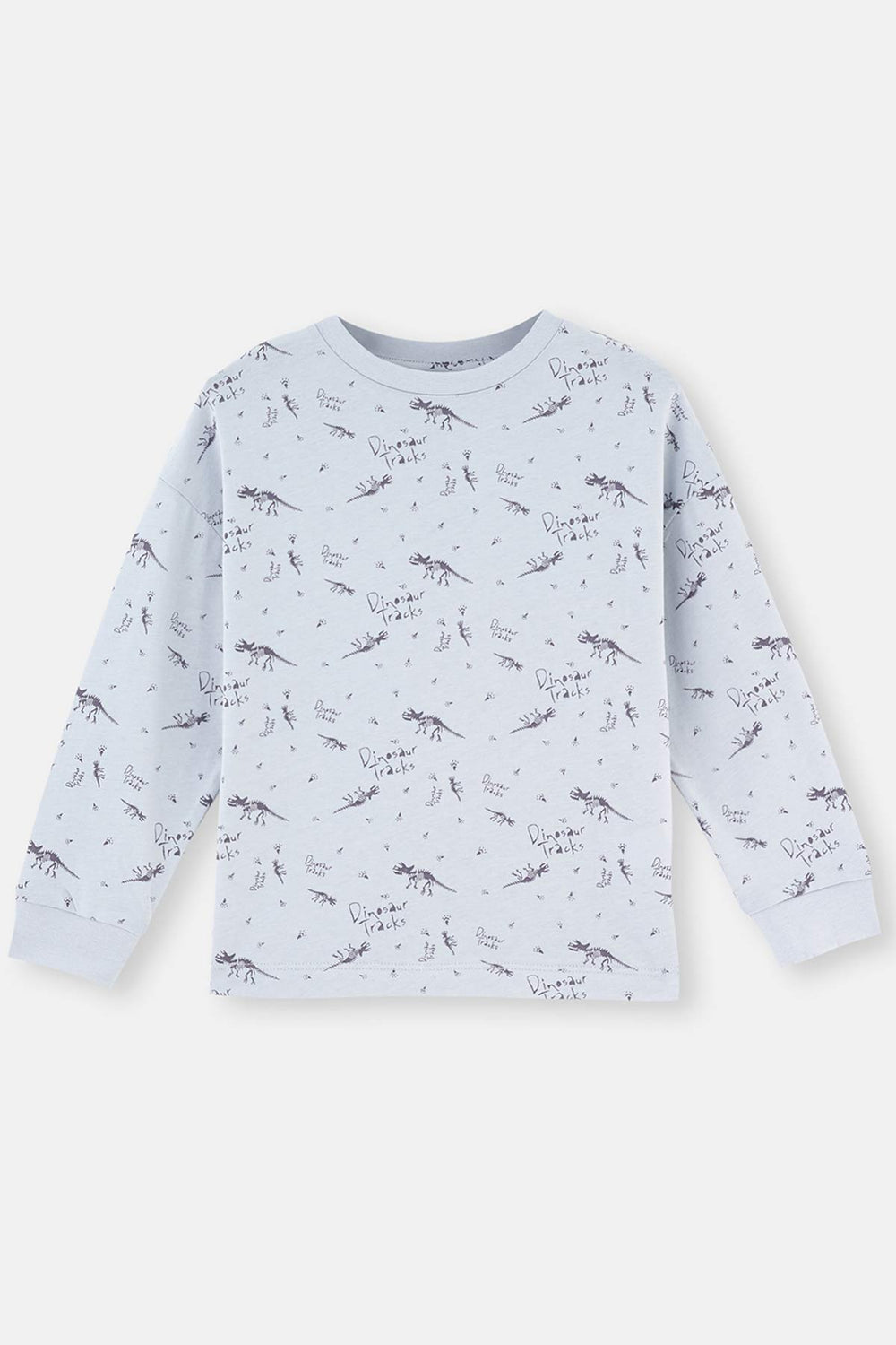 Mavi Dinozor Baskılı Uzun Kollu Pijama Takımı
