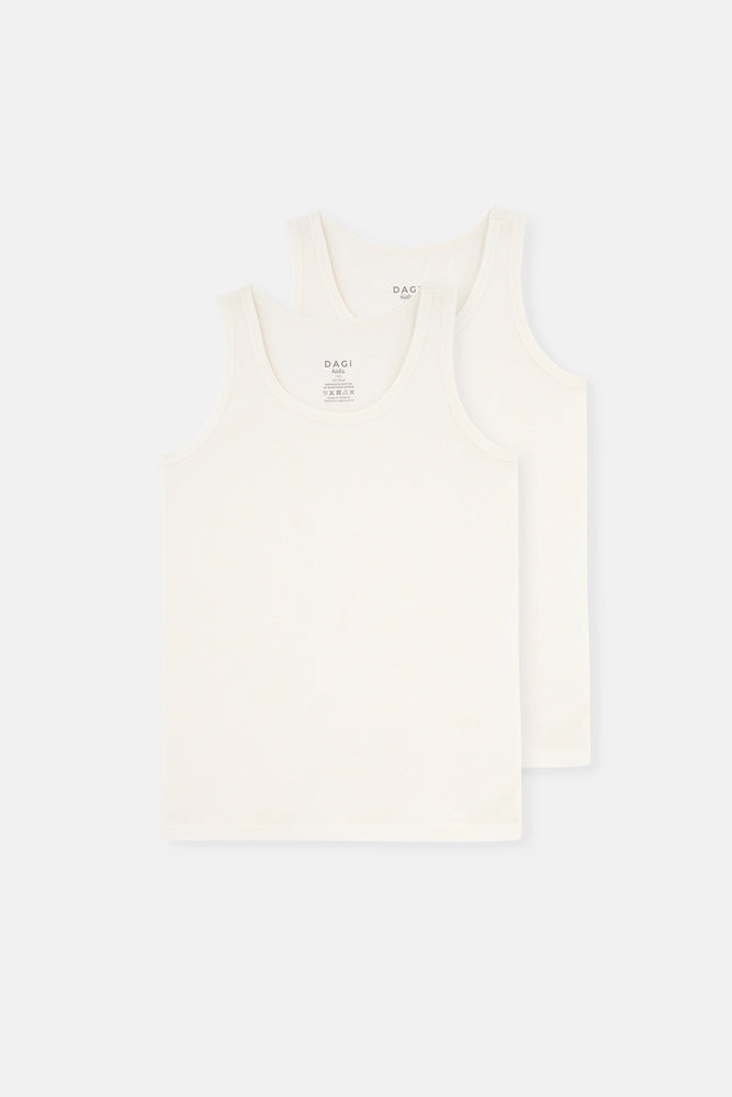 Beyaz 2'Li Erkek Çocuk Pamuklu Atlet