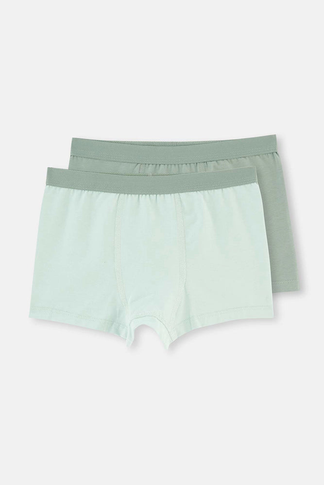 Yeşil 2'Li Erkek Çocuk Pamuklu Boxer