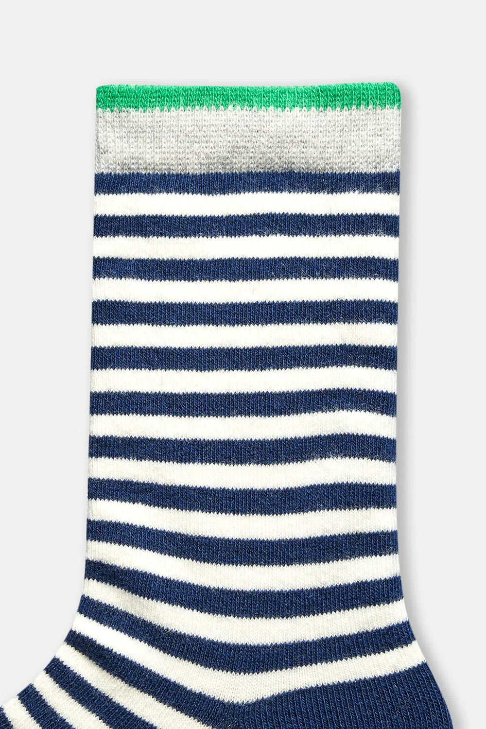 Gri Melanj-Lacivert Erkek Çocuk 2'Li Çizgili Çorap