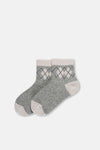 Gri Melanj-Lacivert Erkek Çocuk 2'Li Soket Çorap
