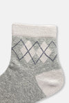 Gri Melanj-Lacivert Erkek Çocuk 2'Li Soket Çorap
