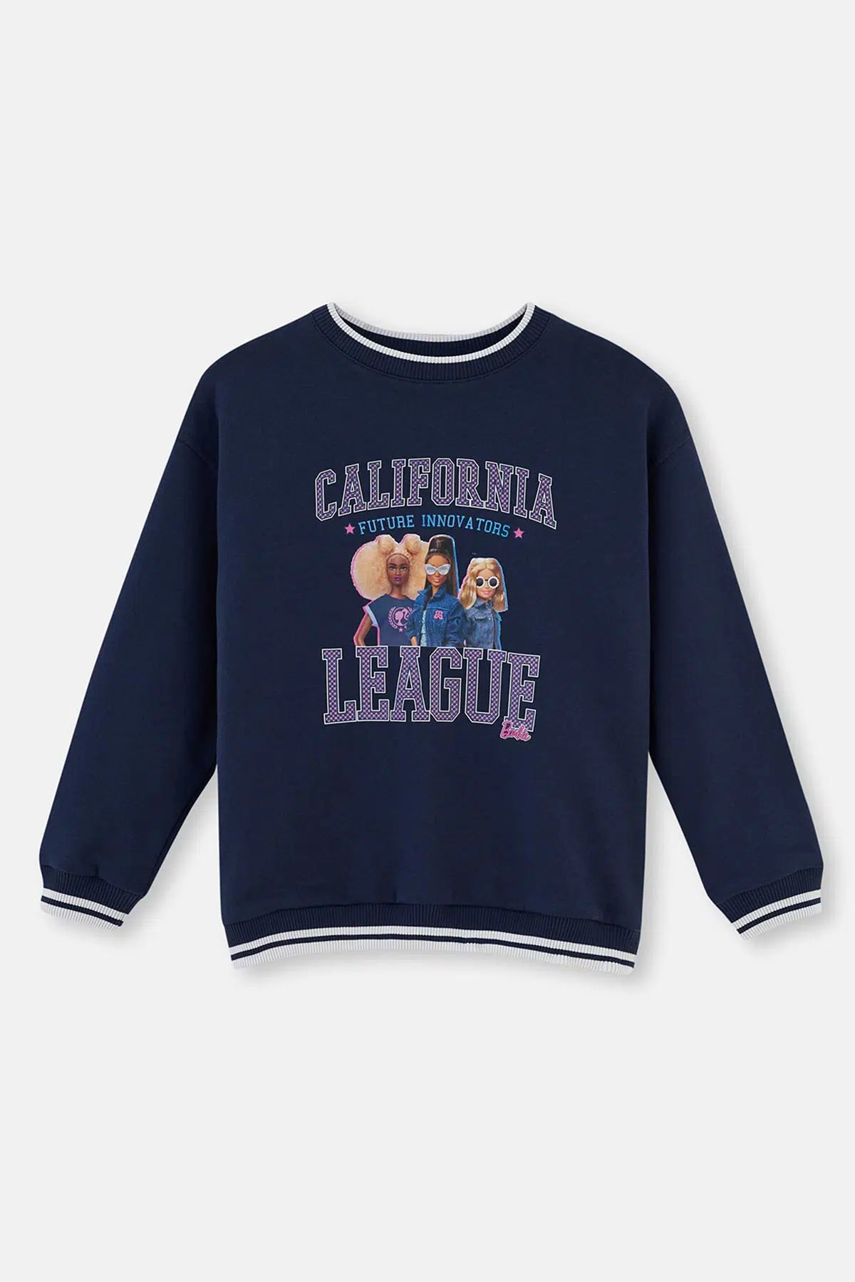 Lacivert Barbie Lisans Baskılı Sweatshirt
