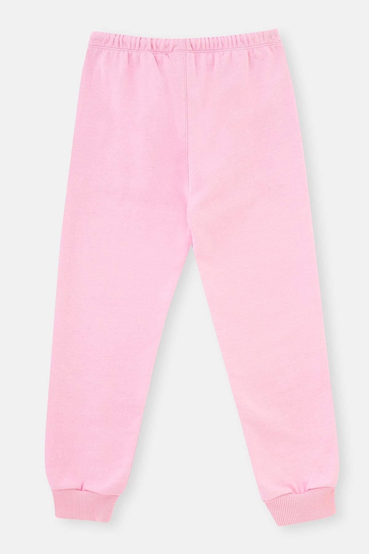 Pembe Barbie Baskılı Üç Iplik Eşofman Altı