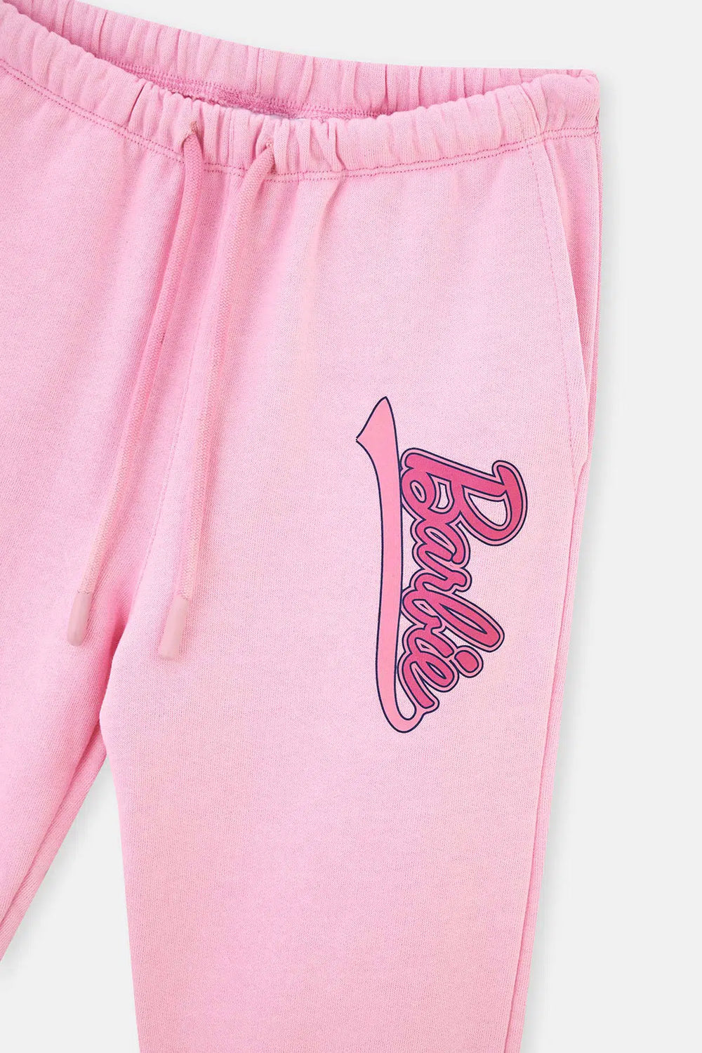 Pembe Barbie Baskılı Üç Iplik Eşofman Altı