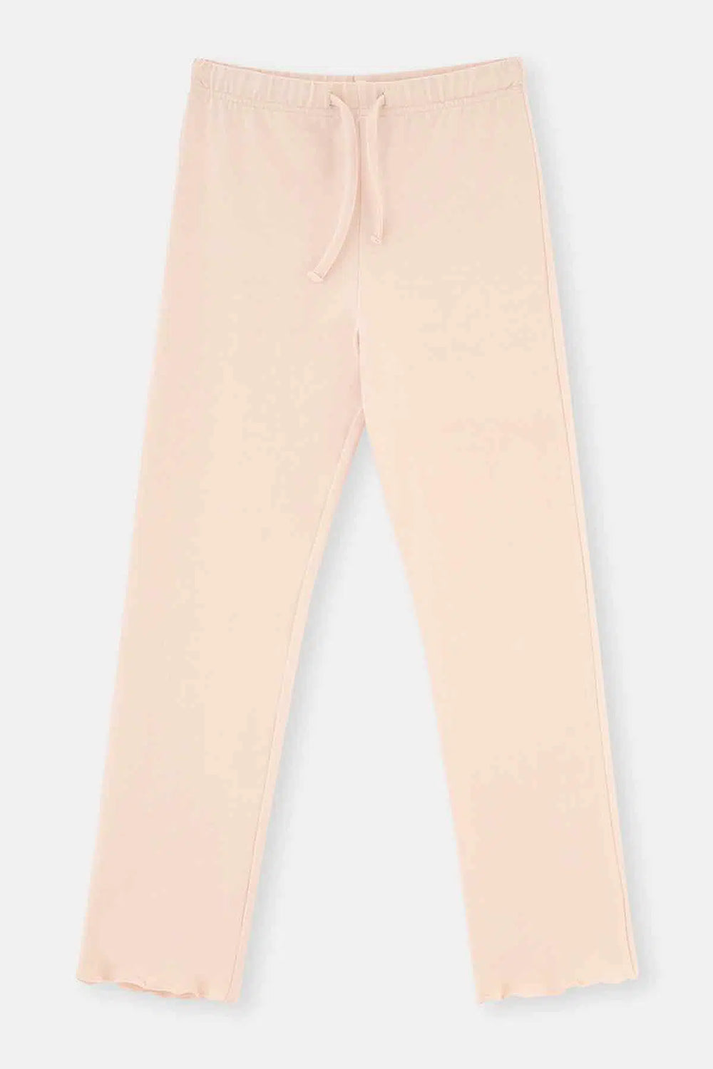 Pudra Çiçek Baskı Detaylı Uzun Kollu Bisiklet Yaka Pijama Takımı