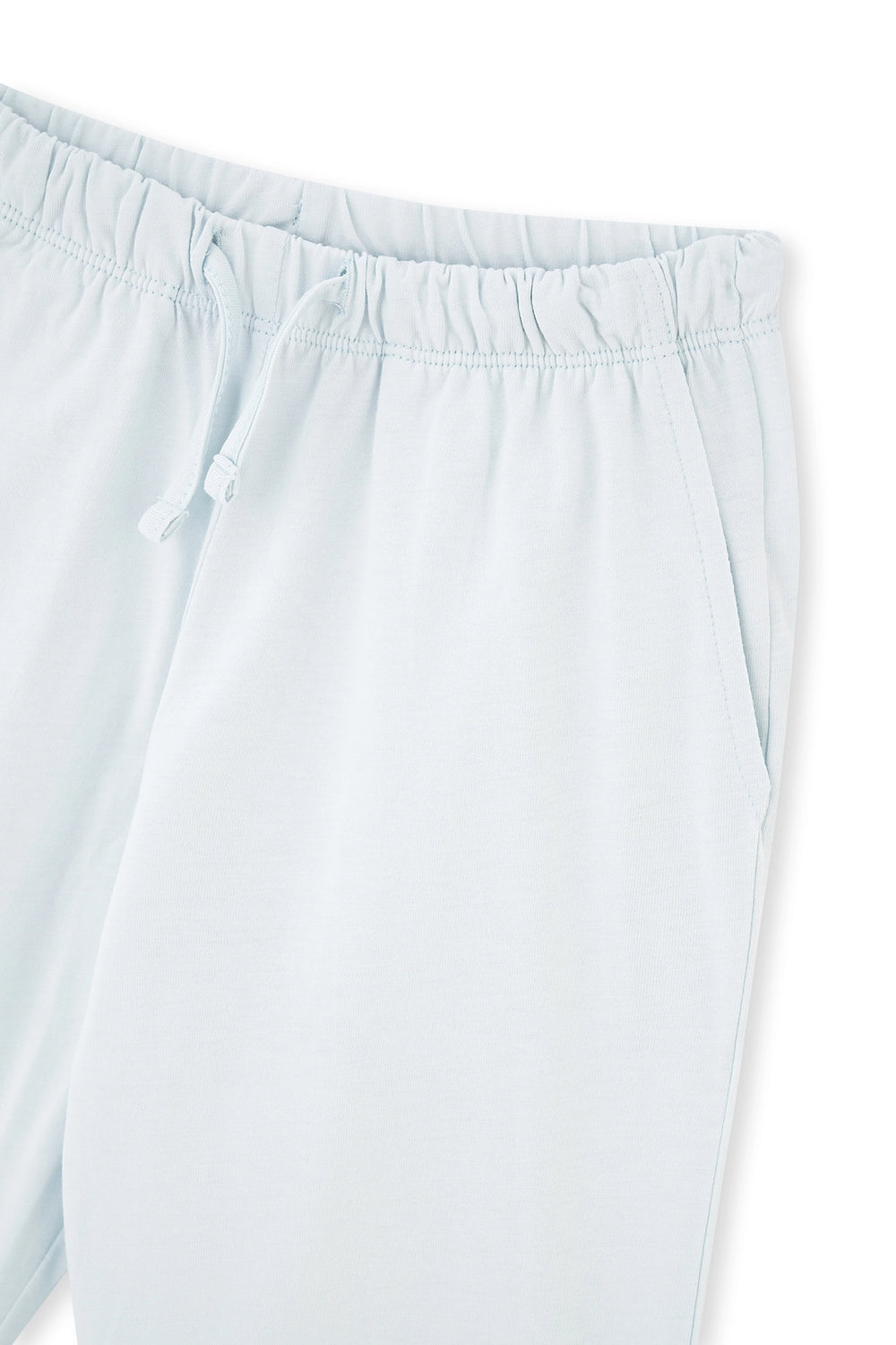 Açık Mavi Baskı Detaylı Uzun Kollu Bisiklet Yaka Pijama Takımı