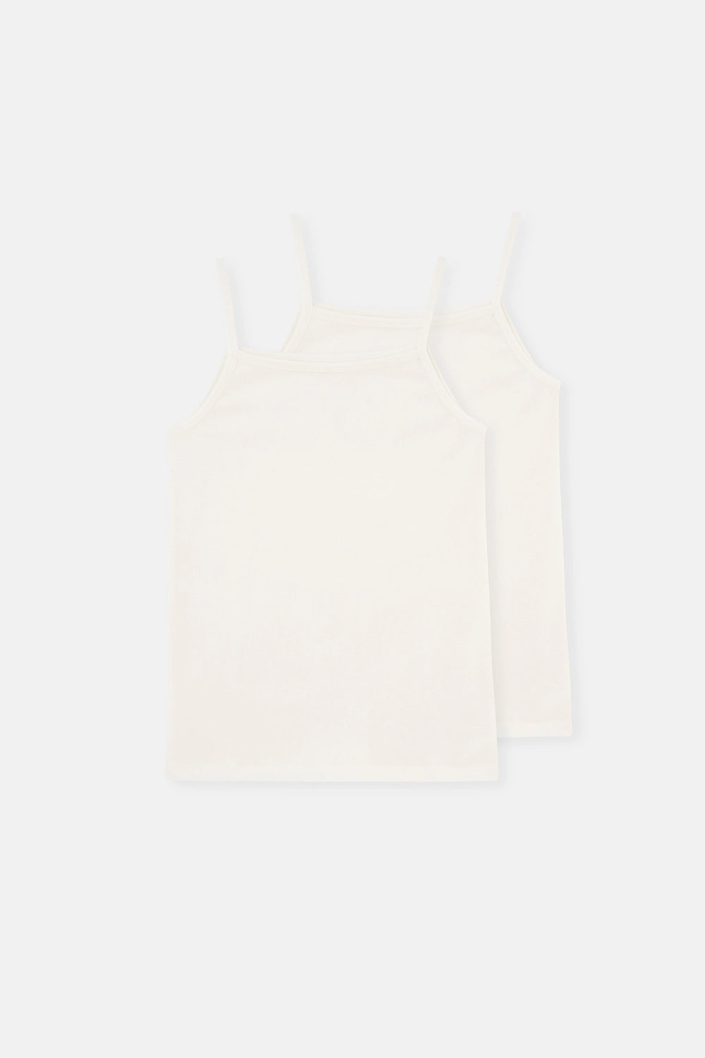 Beyaz 2'Li Kız Çocuk Pamuk Atlet