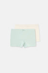 Yeşil-Ekru 2'Li Kız Çocuk Boxer