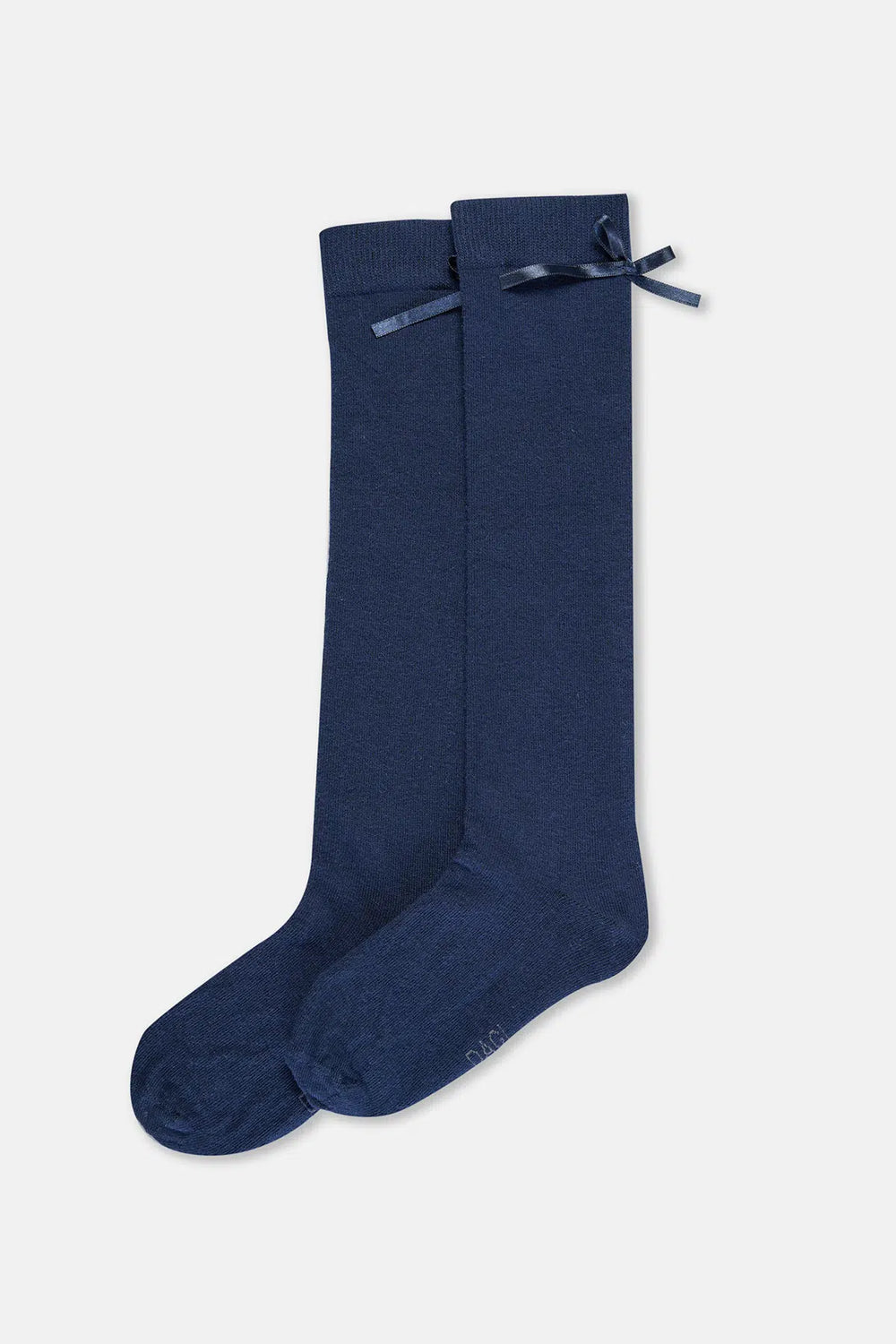 Lacivert Kız Çocuk Fiyonklu Dizaltı Çorap