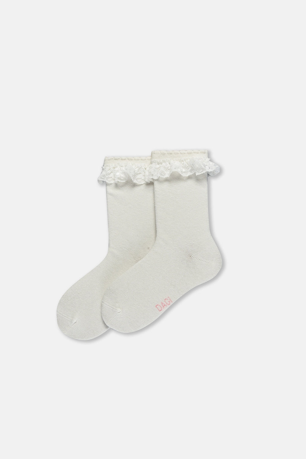Ekru Kız Çocuk 3'Lü Dantelli Çorap
