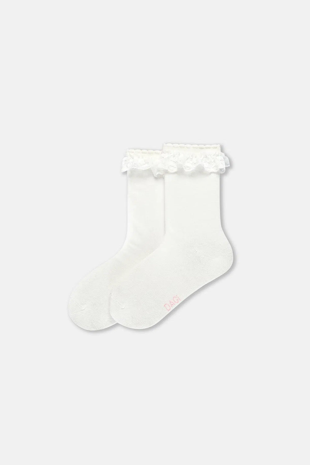 Ekru-Sarı Kız Çocuk 3'Lü Dantelli Çorap