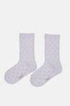 Lila-Sarı Kız Çocuk 2'Li Kalp Desenli Çorap
