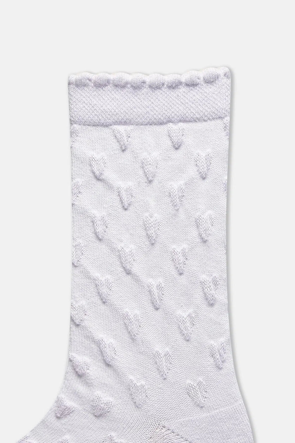 Lila-Sarı Kız Çocuk 2'Li Kalp Desenli Çorap