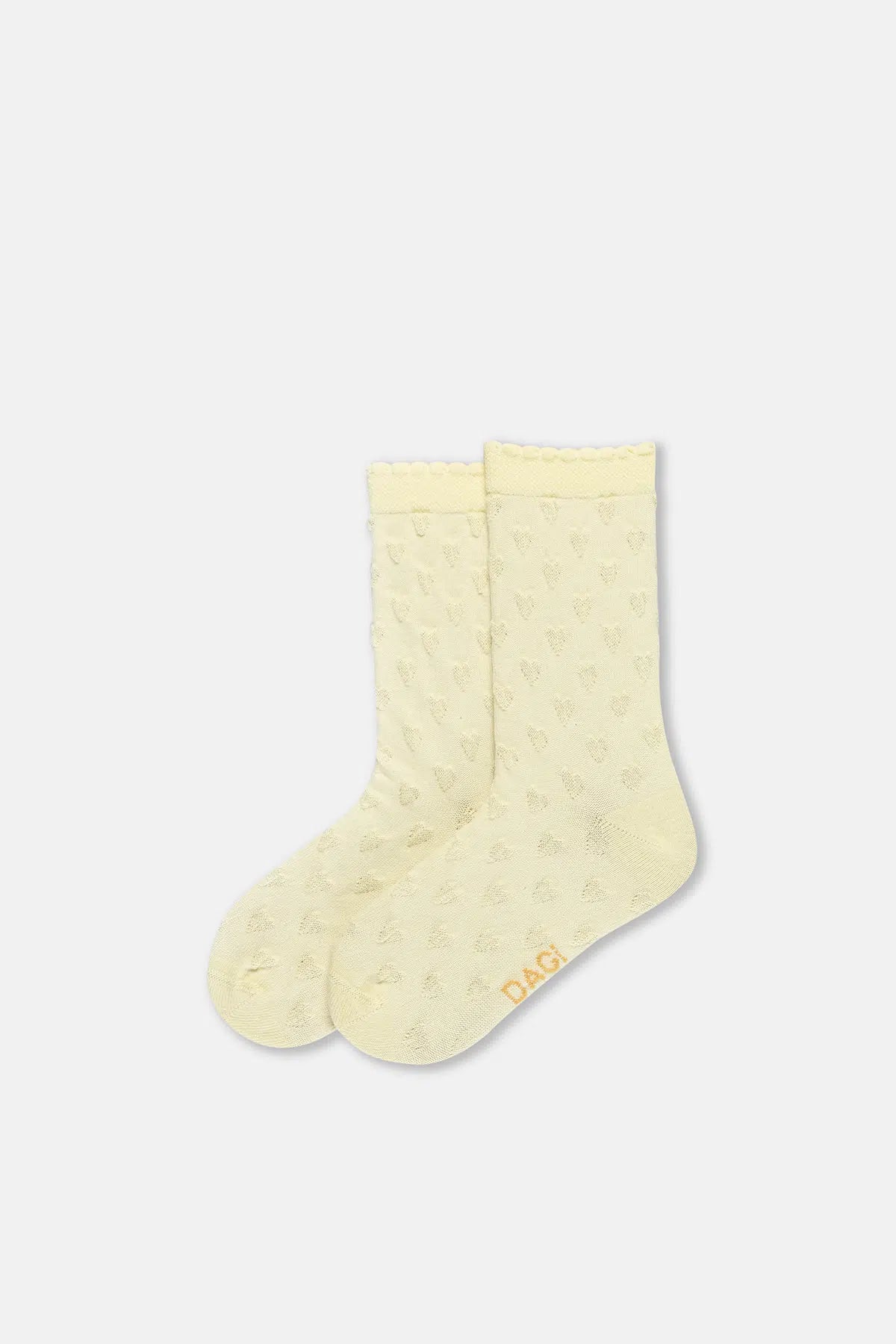 Lila-Sarı Kız Çocuk 2'Li Kalp Desenli Çorap